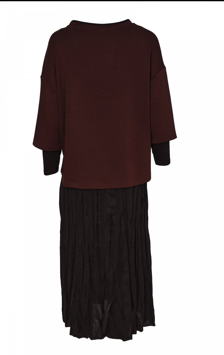 NAYA
Two Piece Crushed Dress With Overtop Black/choko- NAW26315