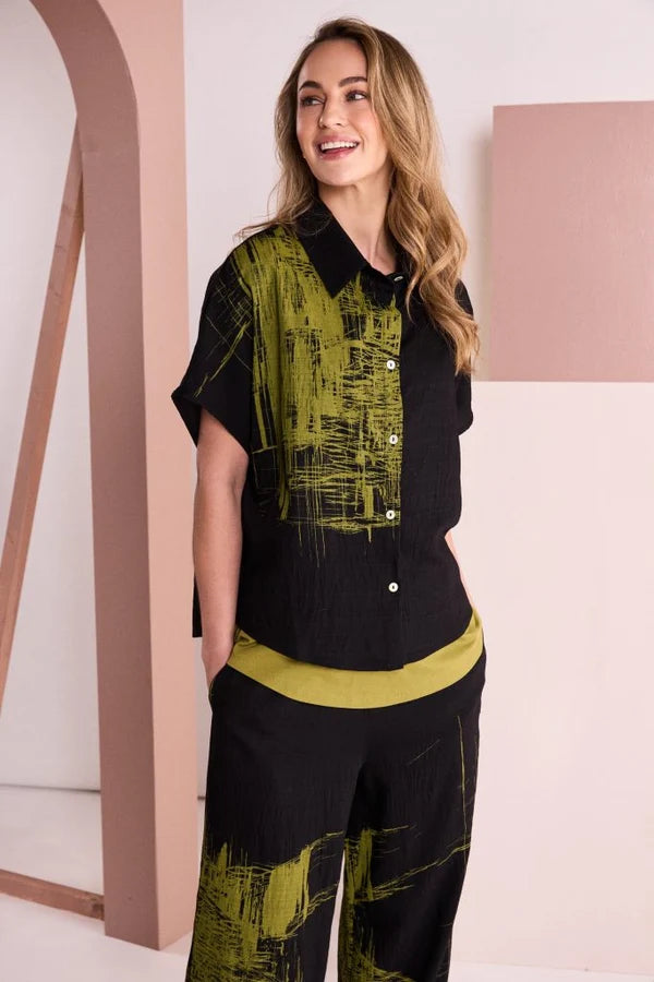 NAYA
BLACK & AVOCADO PRINT SHIRT - NAW26241