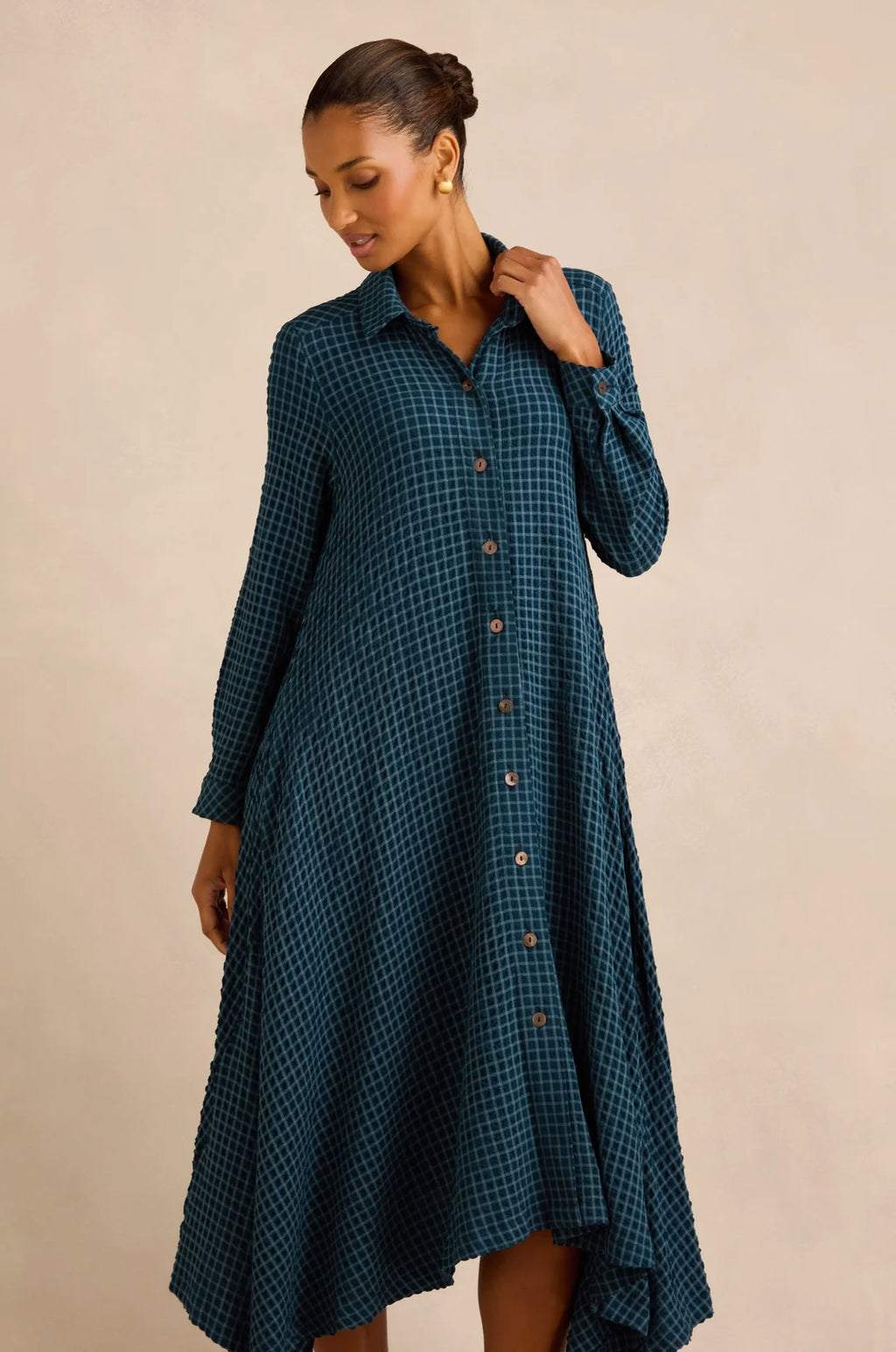 SAHARA
Seersucker Squares Shirt Dress
