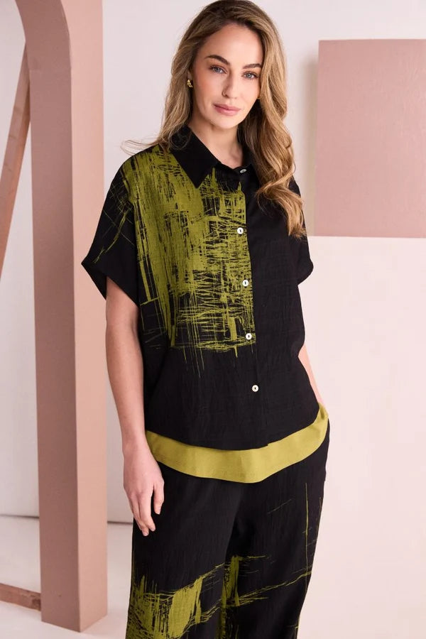NAYA
BLACK & AVOCADO PRINT SHIRT - NAW26241