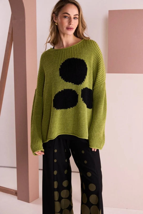 NAYA
AVOCADO & BLACK SPOT SWEATER - NAW26261