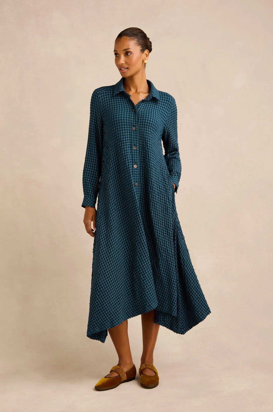 SAHARA
Seersucker Squares Shirt Dress
