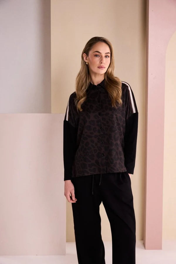 NAYA
BLACK & CHOKO ANIMAL PRINT SHIRT - NAW26312