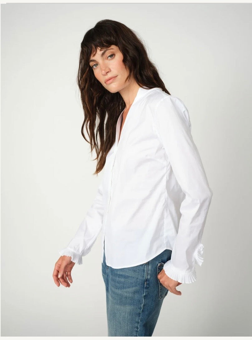 Mos Mosh Hassie White Pleat Shirt .