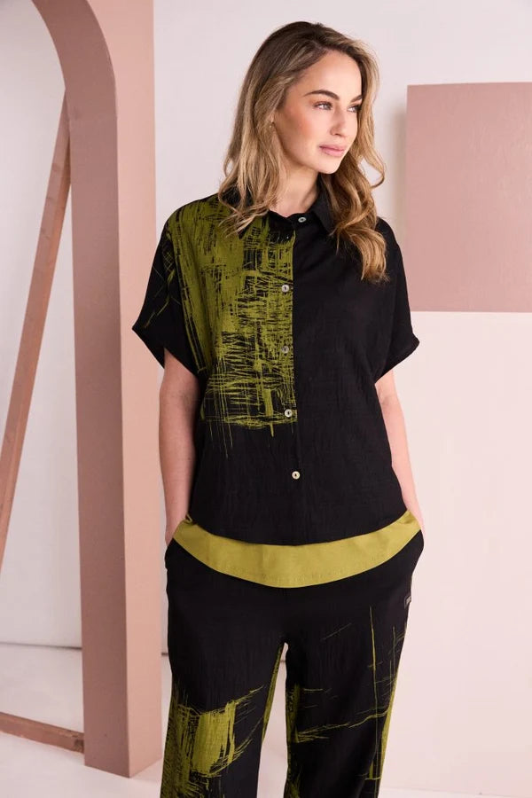 NAYA
BLACK & AVOCADO PRINT SHIRT - NAW26241