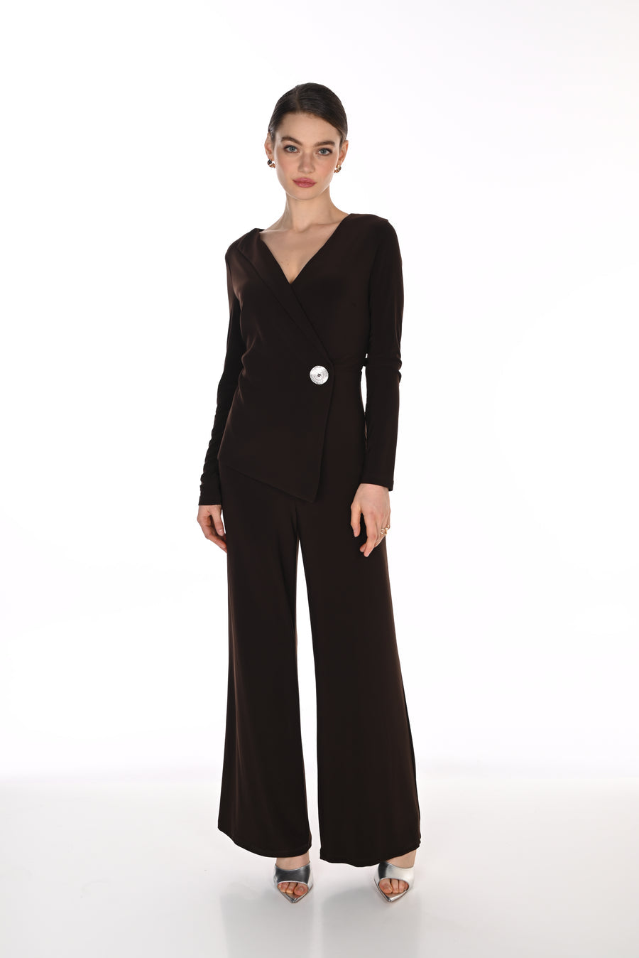 Frank Lyman Knit Jumpsuit Mocha - 269026
