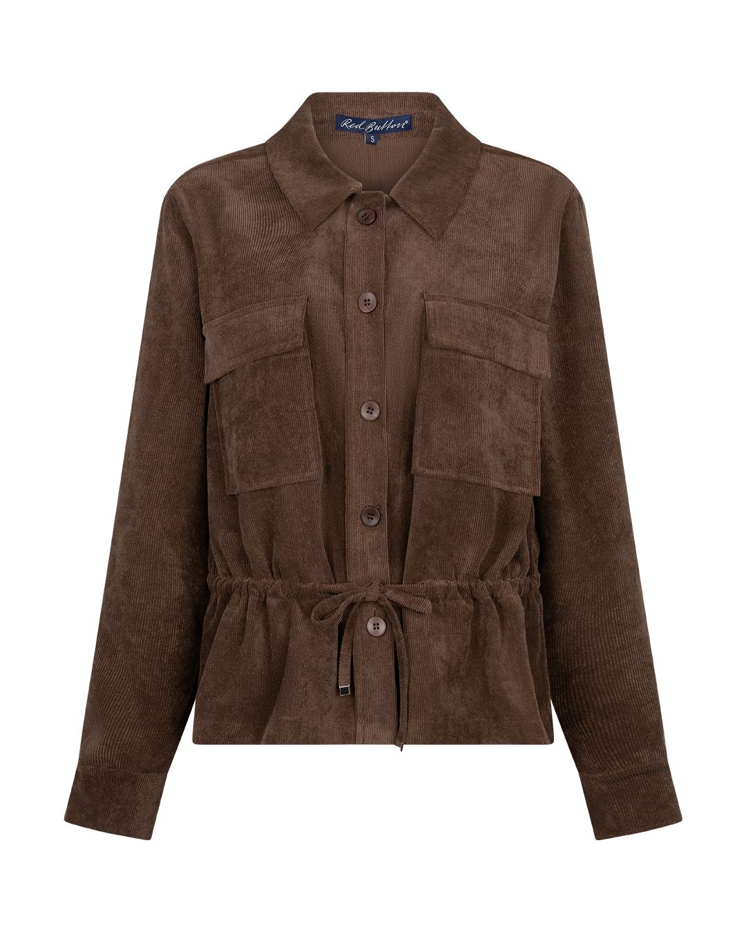 Red Button Drew Overblouse Finecord - brown