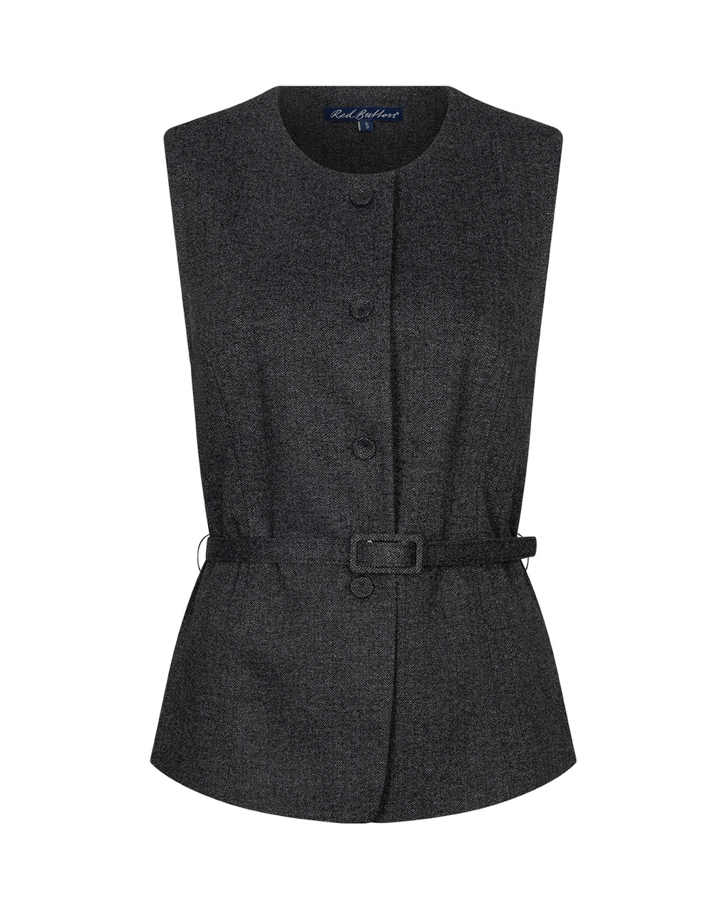 Red Button Sarah Sleevless Herringbone punta - grey/black