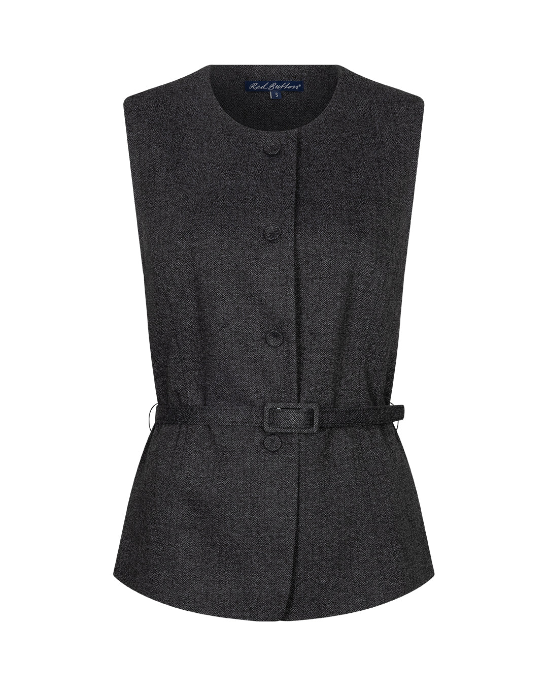 Red Button Sarah Sleevless Herringbone punta - grey/black