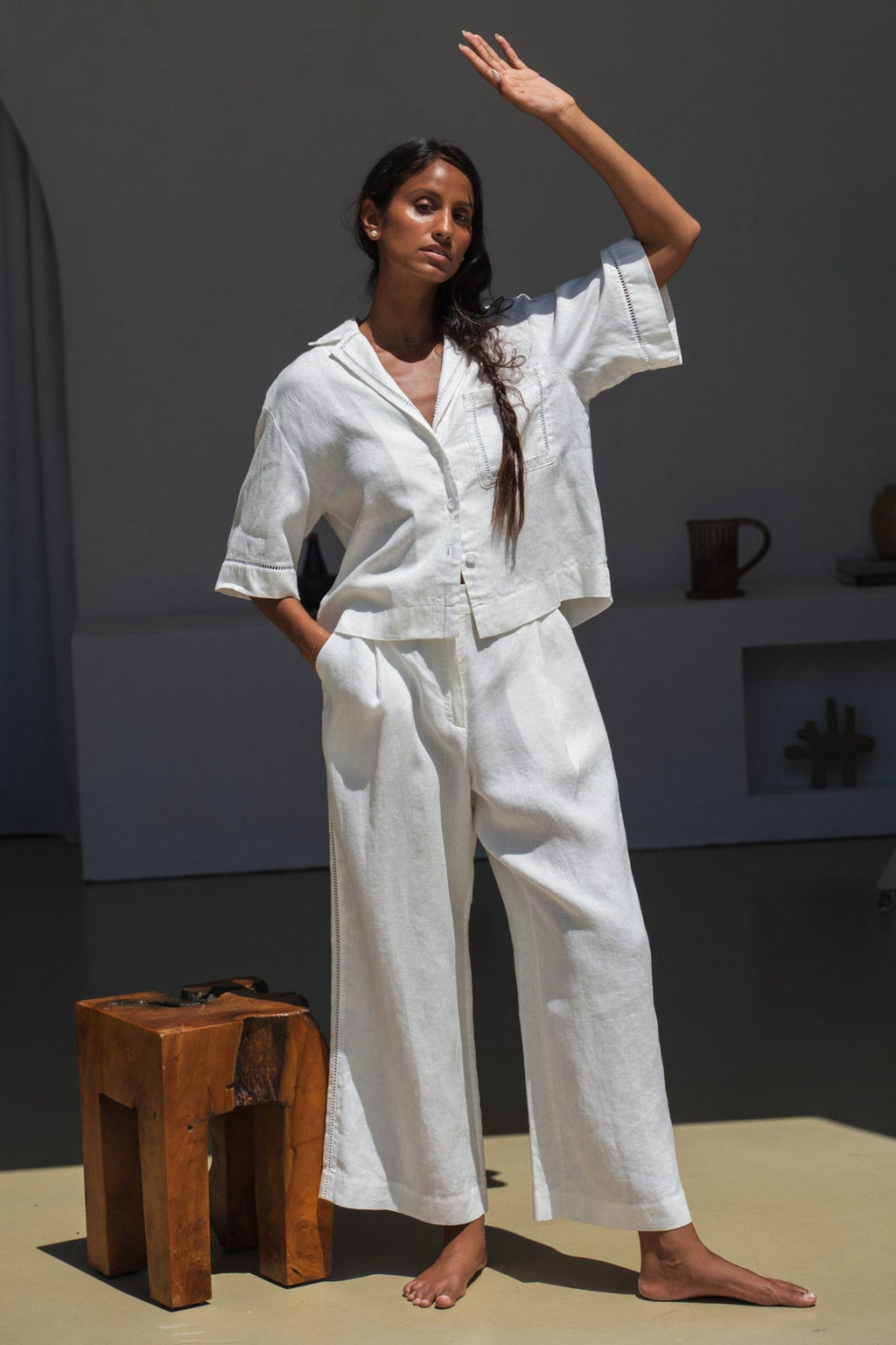 Lilly Pilly Rika Linen Pants - Ivory