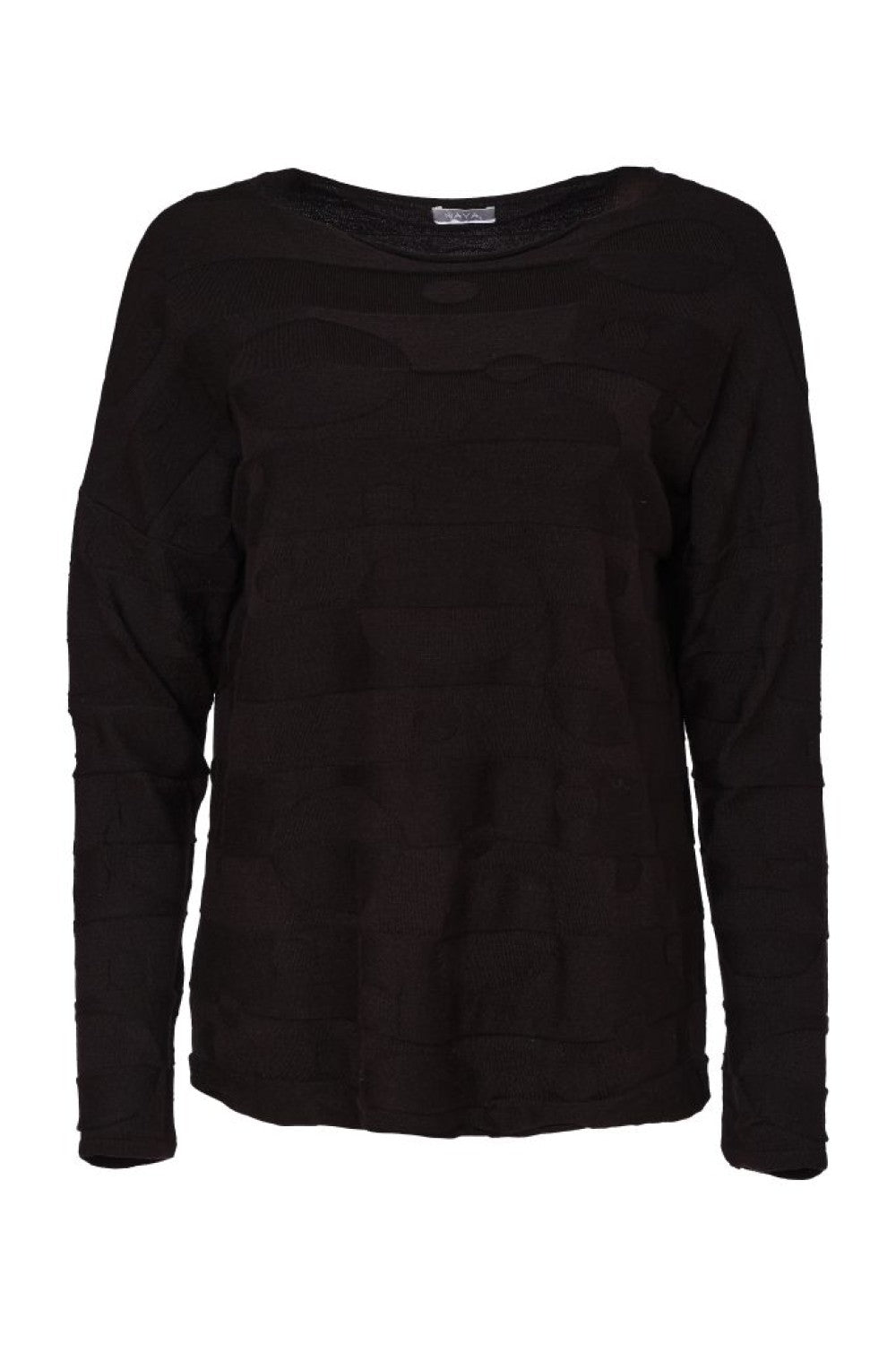 NAYA Circle Design Boat Neck Knit - black
