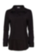 NAYA Jersey Top with Cotton Collar, Cuffs and Hem Panel - black NAW 26107