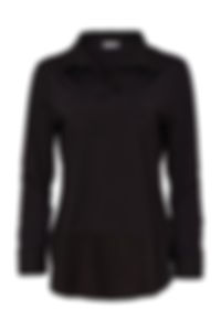 NAYA Jersey Top with Cotton Collar, Cuffs and Hem Panel - black NAW 26107
