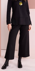 NAYA Soft Wide Leg Trouser With Side Pocket NAW26301 - black