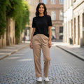Fynch Hatton Pants Wide Fine Corduroy Urban - taupe