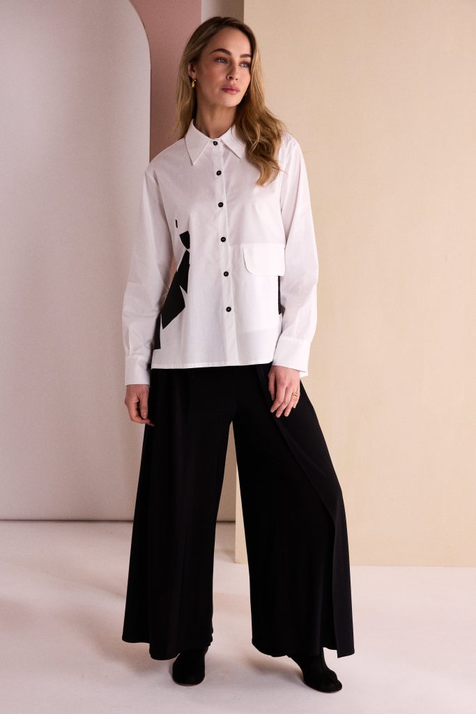 NAYA Trouser With Jersey Overskirt - black