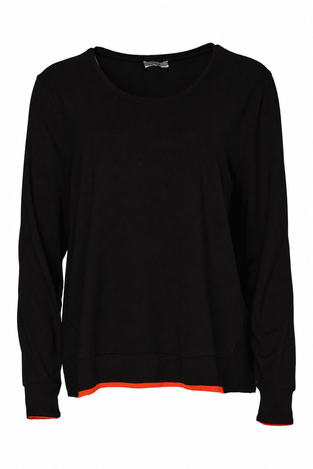 Naya Placement Print Top With Front Angle Seam - tigerlily/black