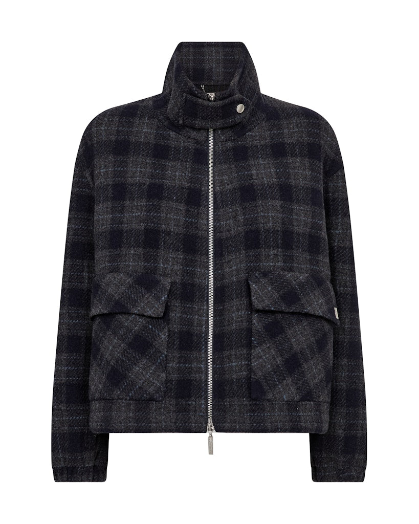 MM Camille Check Jacket - Salute Navy
