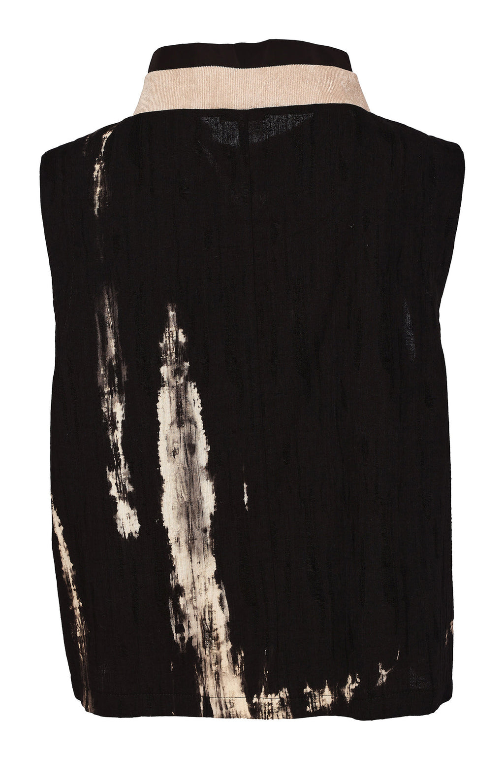 NAYA Sleeveless Placement Print Top WithCordedBand at Neckline NAW26245 - black/stone