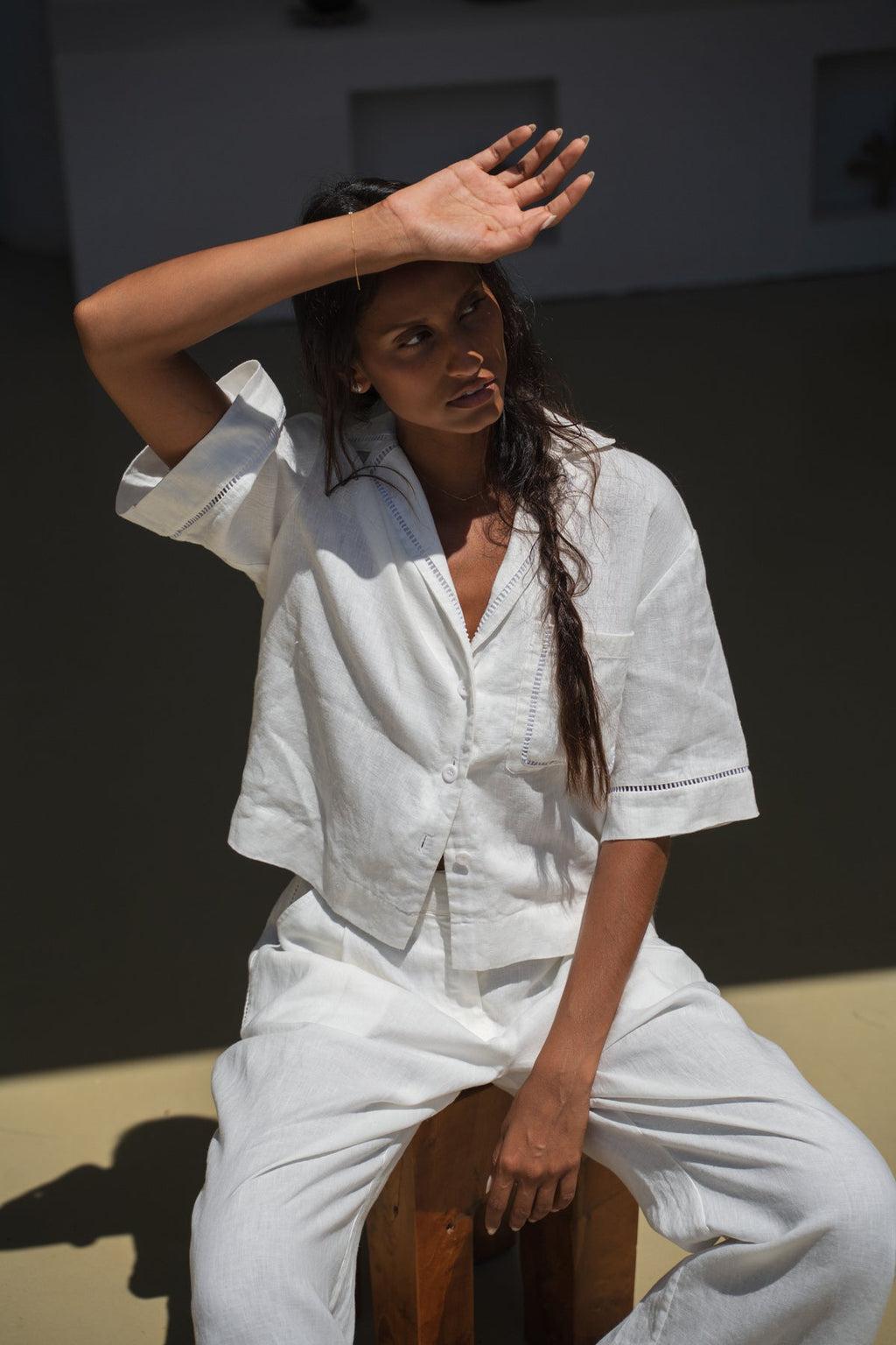Lilly Pilly Quinn Linen Shirt - ivory