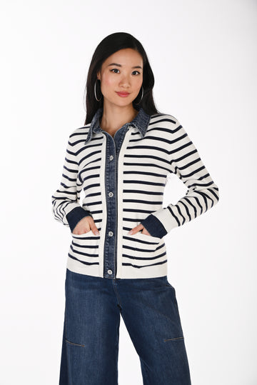Frank Lyman Jacket 264855 - off white and navy