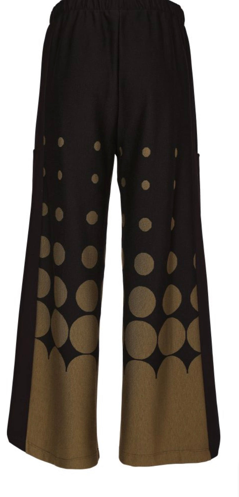 NAYA Spot Border Print Pull Up Trouser NAW26264 - black/avacado