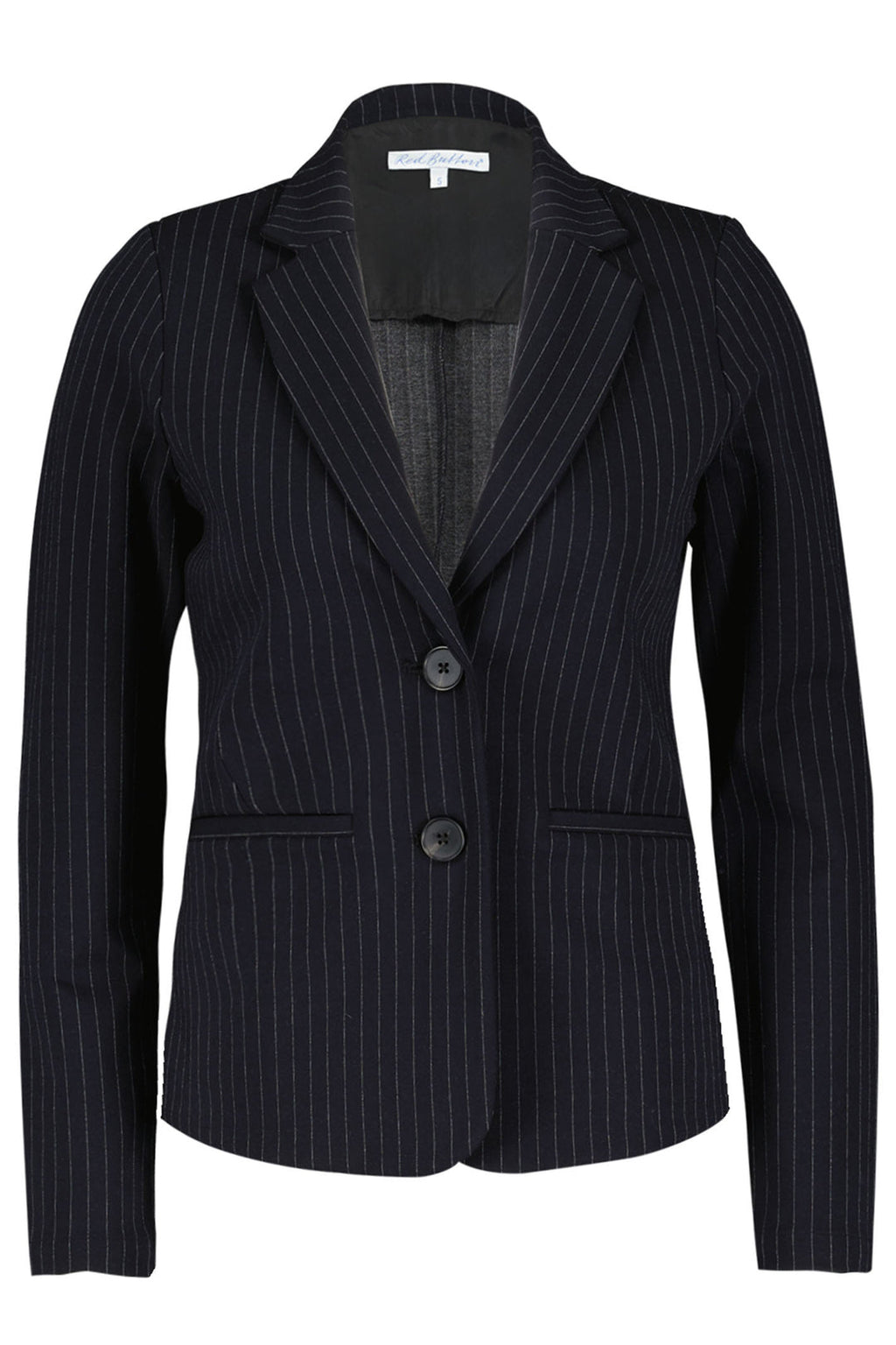 Red Button Jacket Punta Pinstripe - black