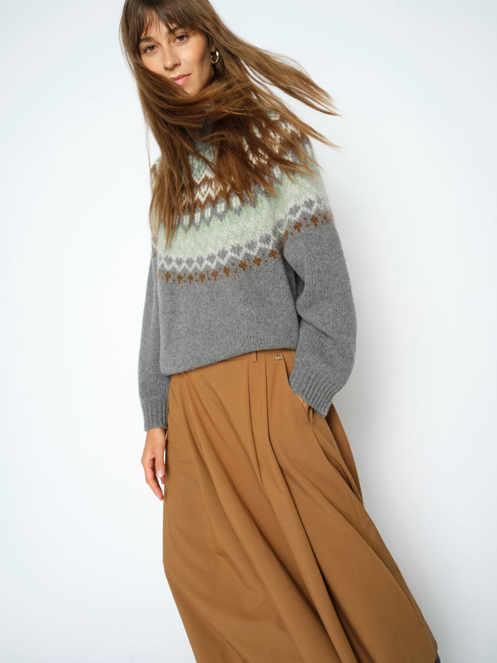 Mos Mosh Daya Fjord Highneck Knit 183230 - thunderstorm
