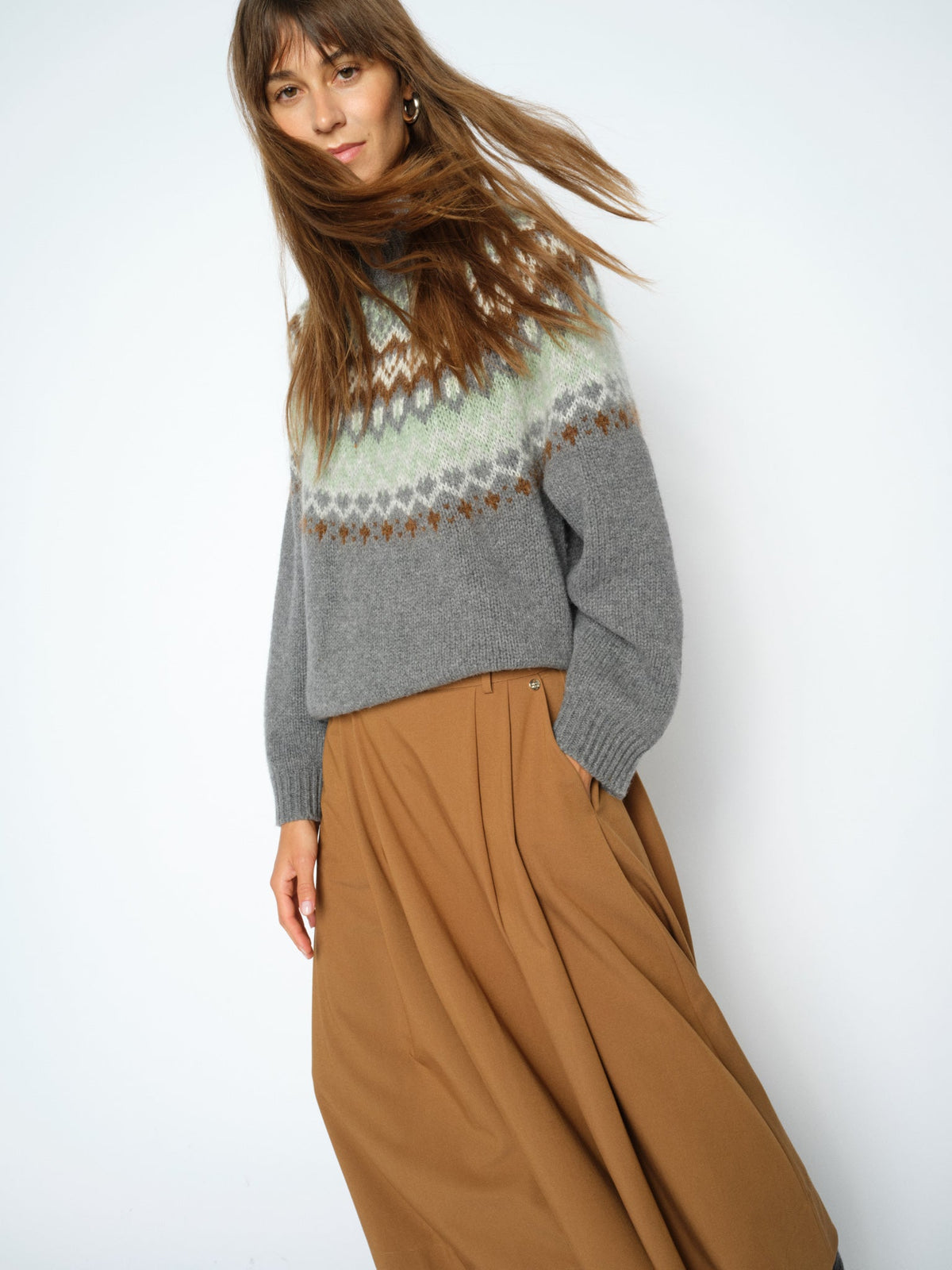 Mos Mosh Daya Fjord Highneck Knit 183230 - thunderstorm