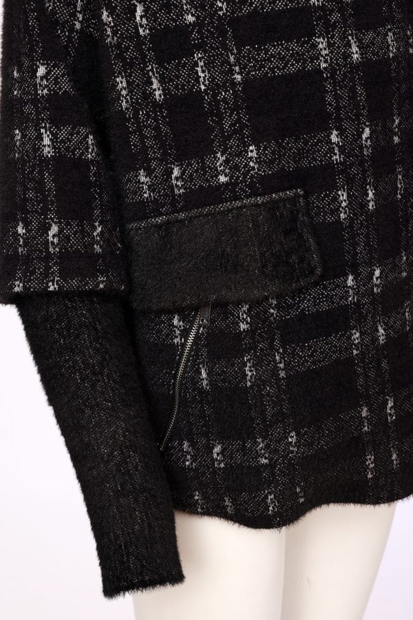 NAYA Check Jacket With Contrast Pocket And Cuff Detail - black/grey