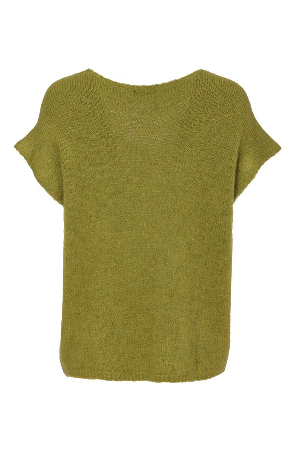 NAYA Vee Neck Soft Knit With Extended Shoulder NAW26284- avacado