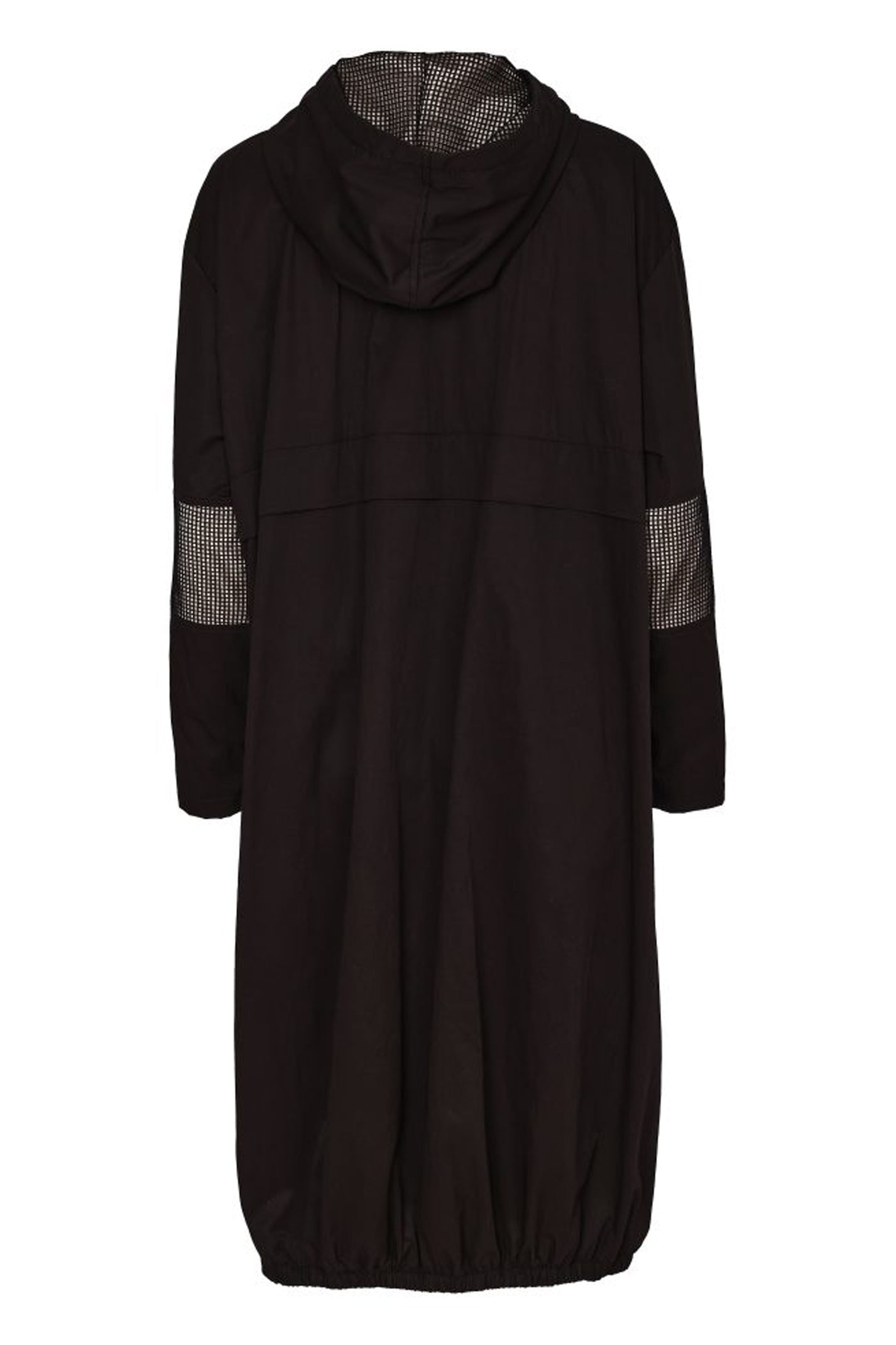 NAYA Hooded Coat With Mesh Inset - black/ stone