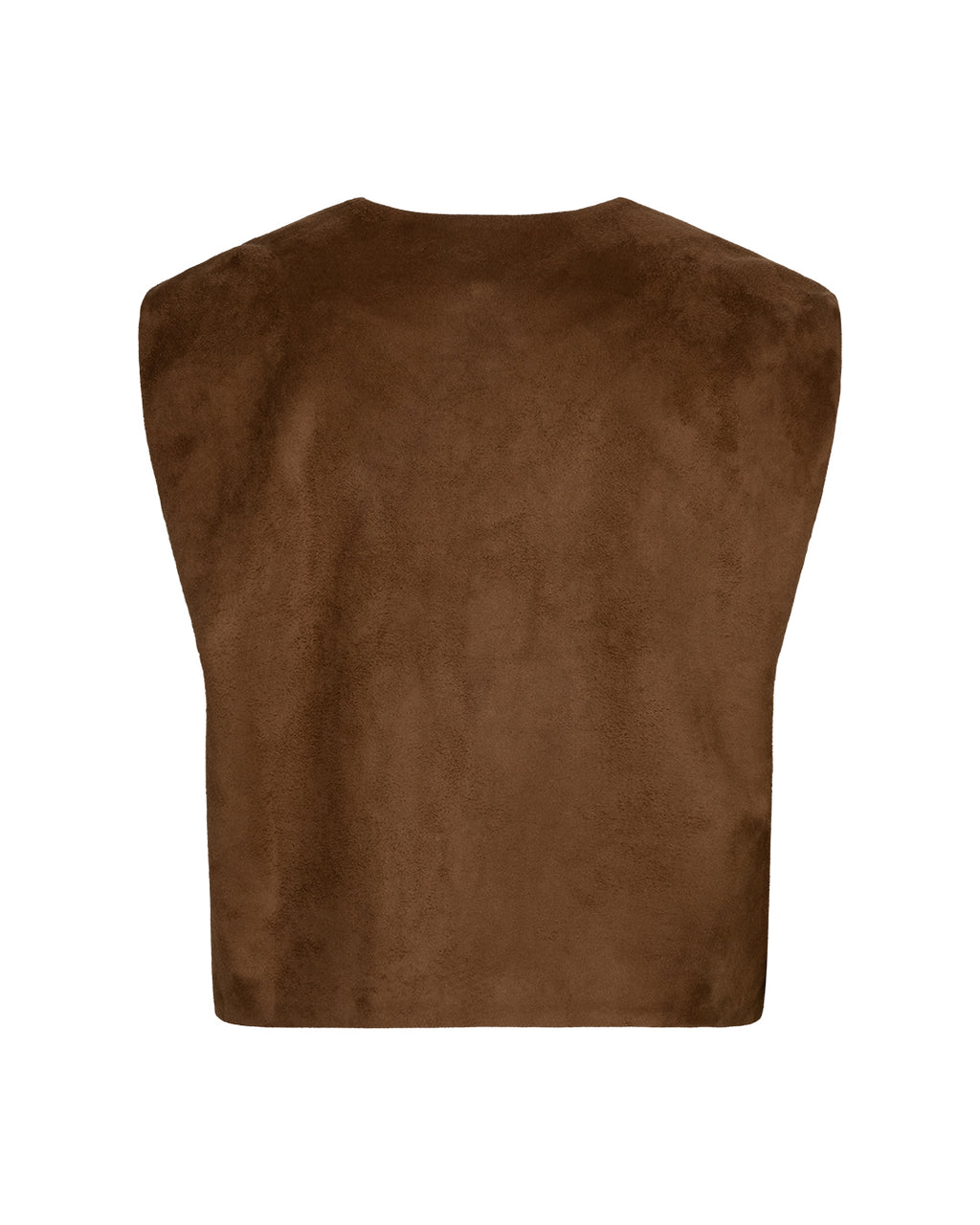 Red Button Waistcoat Suedine - praline