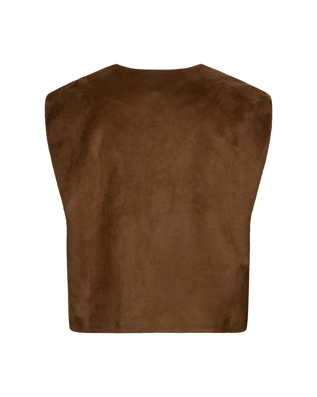 Red Button Waistcoat Suedine - praline