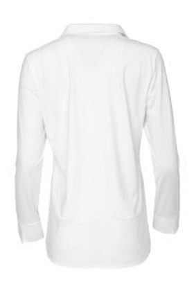 NAYA Jersey Top with Cotton Collar, Cuffs and Hem Panel - white NAW 26107