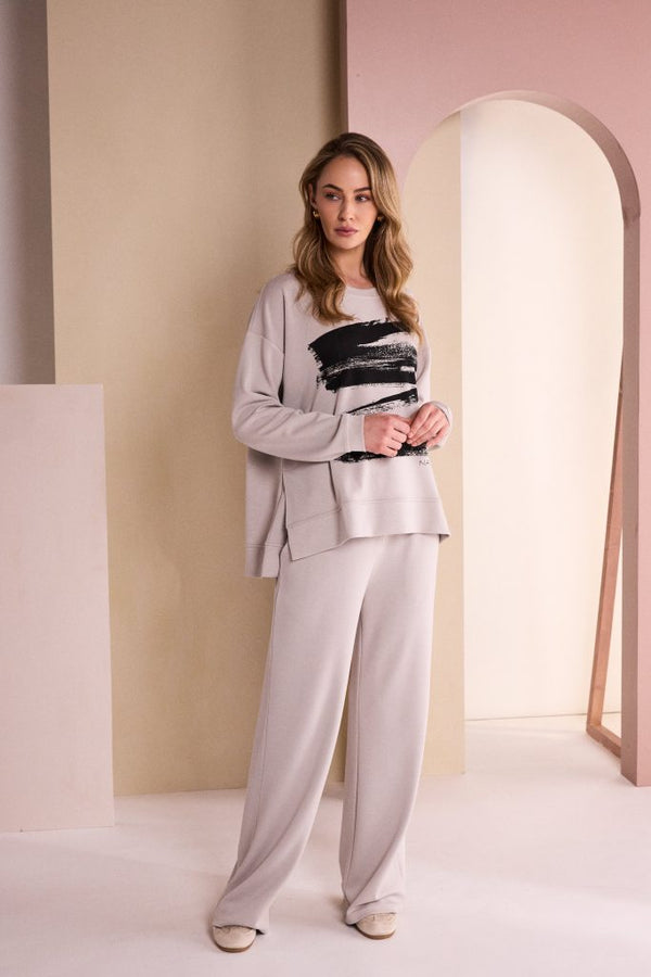 Naya Soft Pull Up Trouser with Side Pocket - mink