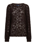 Red Button Top Lace - espresso