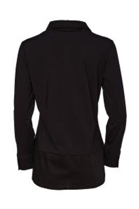 NAYA Jersey Top with Cotton Collar, Cuffs and Hem Panel - black NAW 26107