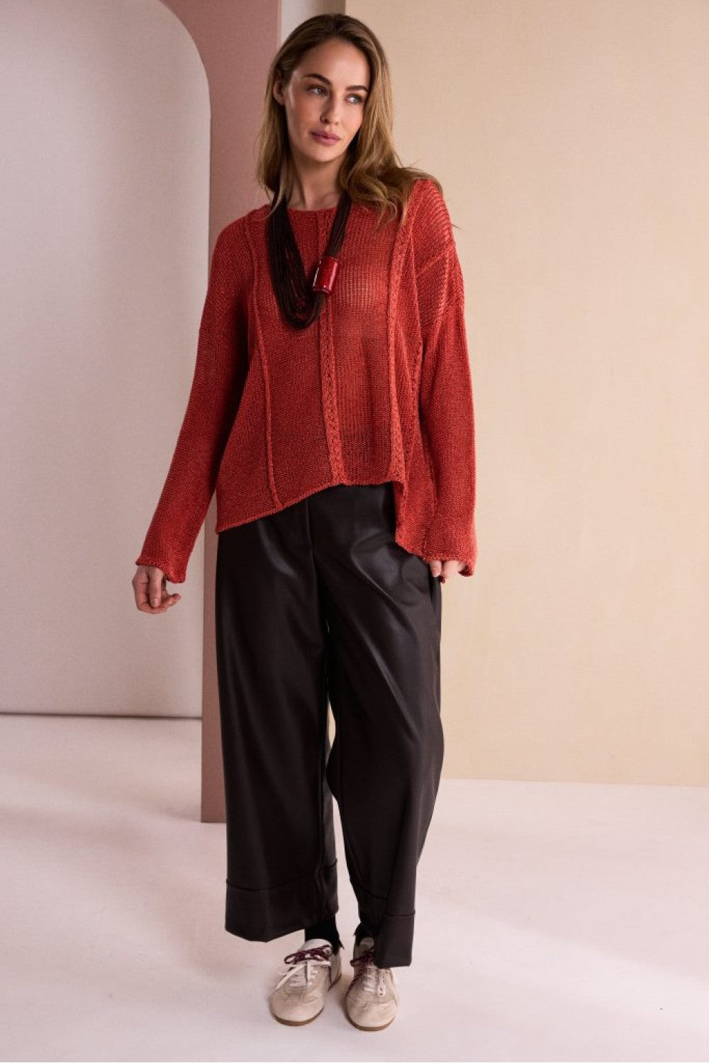 NAYA Round Neck Knit With Cut Away Hem -  tigerlily