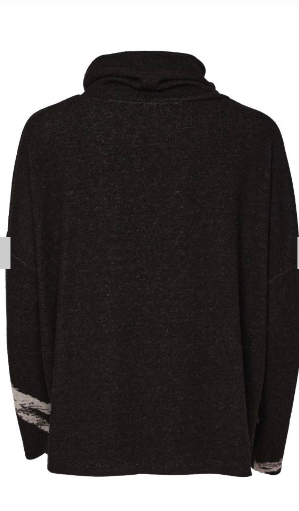 NAYA Brush Stroke Print High Neck Top -black/ silver