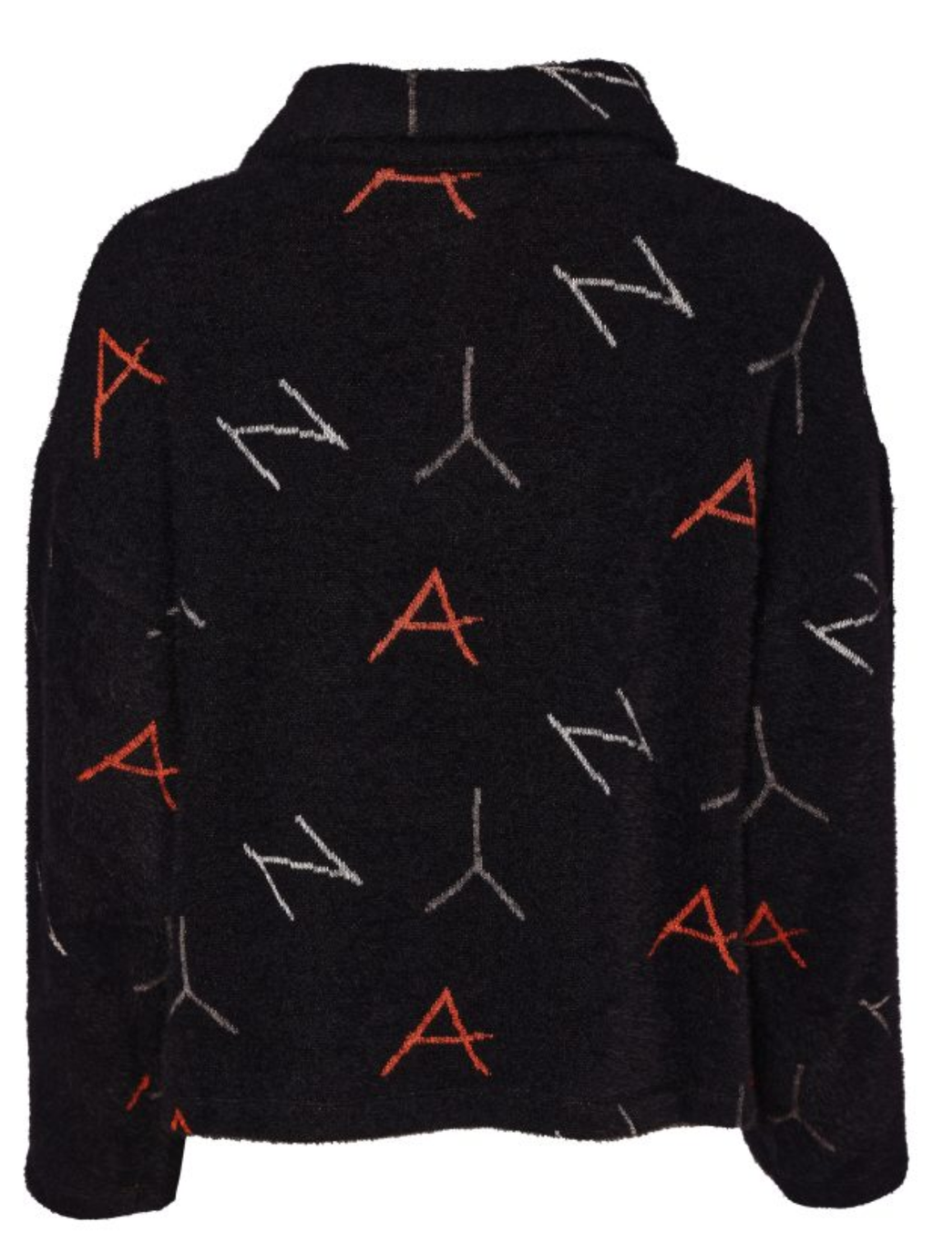 NAYA Knit Print Jaquard Jacket With Hood - black/tigerlily
