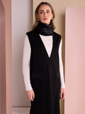 NAYA Sleeveless Pinafore Vee Neck Dress With Pocket Detail - black