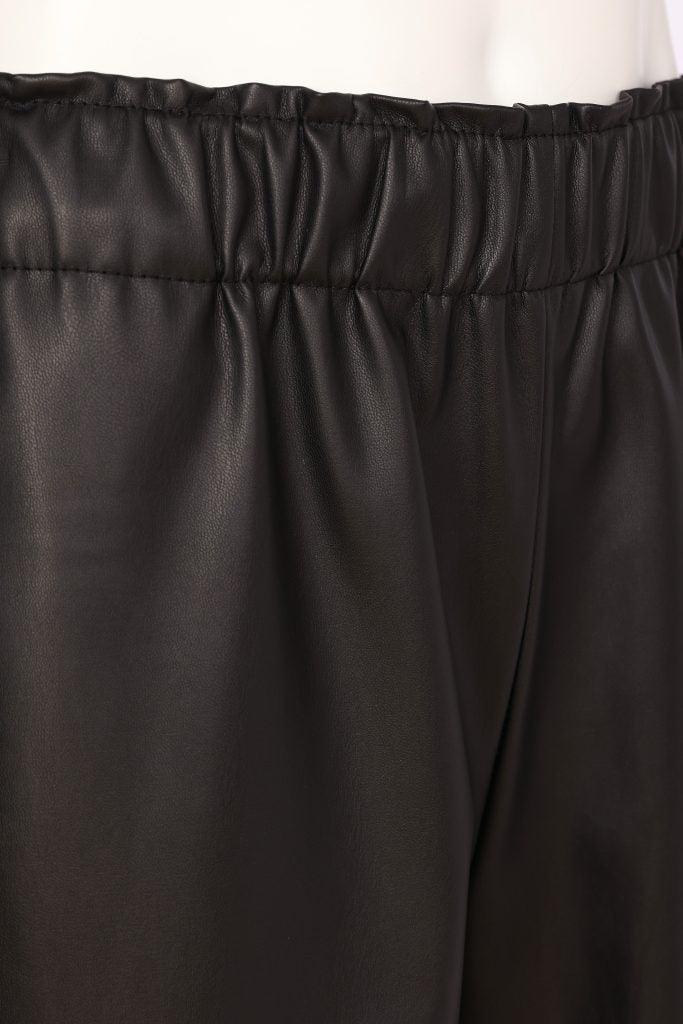 NAYA Pull Up Leatherette Trouser With Leg Seam NAW26295 - black