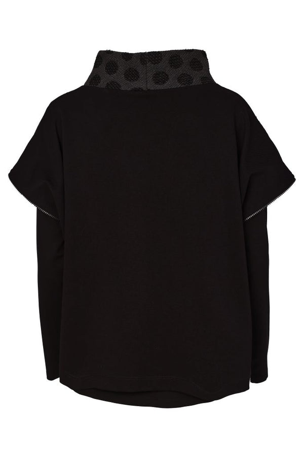 NAYA Spot Jaquard Top With Pocket And Side Zip NAW26311 -black/grey