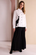 NAYA Trouser With Jersey Overskirt - black