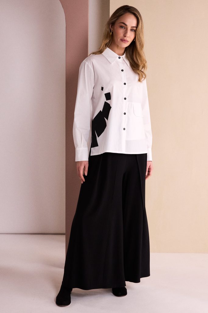 NAYA Trouser With Jersey Overskirt - black
