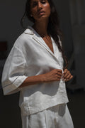 Lilly Pilly Quinn Linen Shirt - ivory