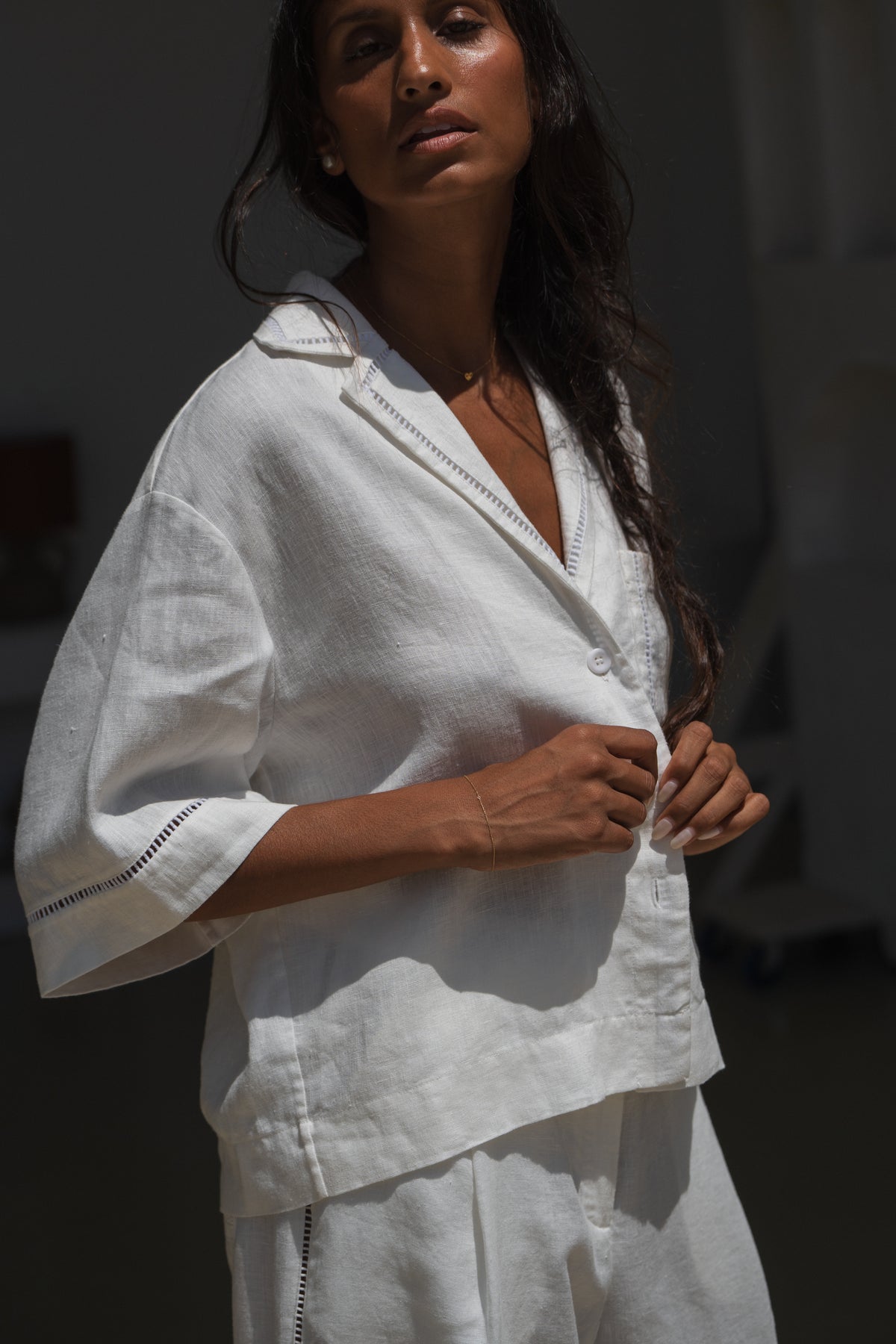 Lilly Pilly Quinn Linen Shirt - ivory