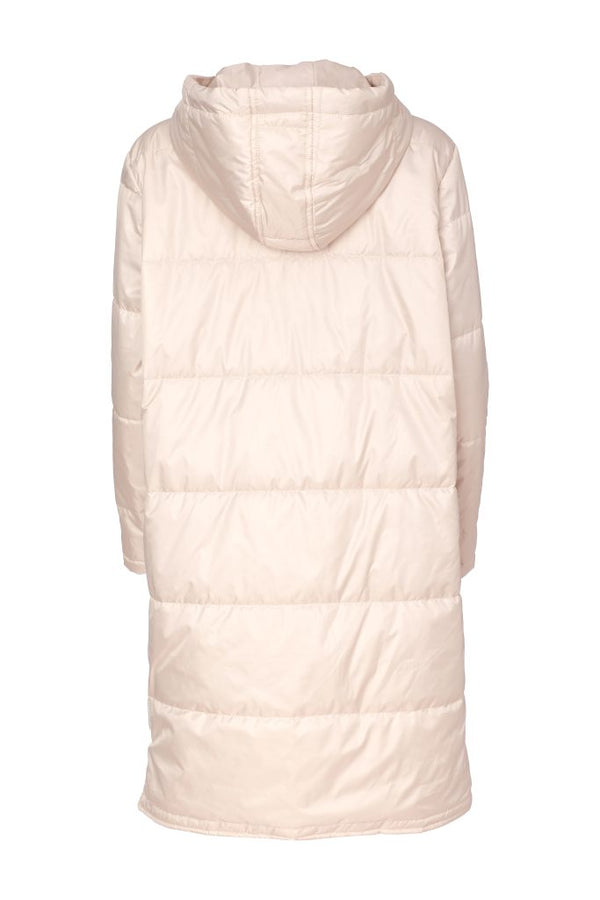 NAYA Quilted Hooded Coat With Pocket Detail - sand