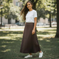 Fynch Hatton Gabardine Skirt - espresso